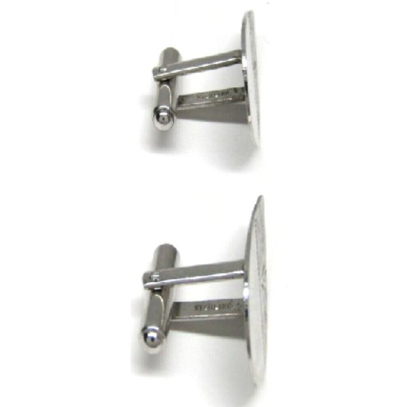 Sterling Silver Cufflinks Teardrop Etched Floral JML Vintage Men Formal Wear - Picture 2 of 4